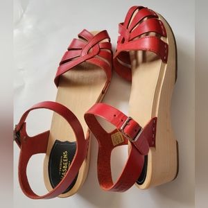 Swedish Hasbeens Debutant Clog Sandals Size 41 US 11